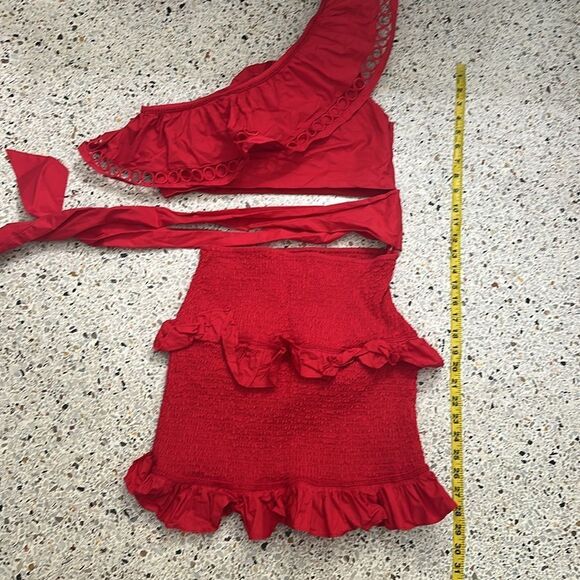 Lover Friends red crop skirt set medium m - Picture 4 of 4